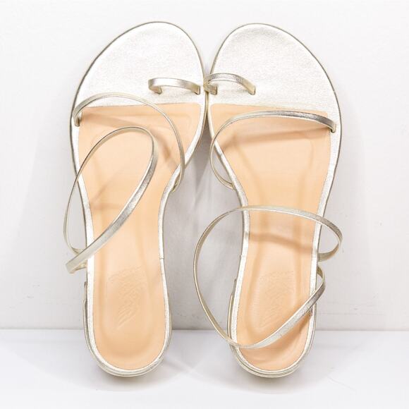 ANCIENT GREEK SANDALS Chora Gold Leather Toe Loop Ankle Wrap Handmade Sz 38/7.5 - Picture 4 of 11